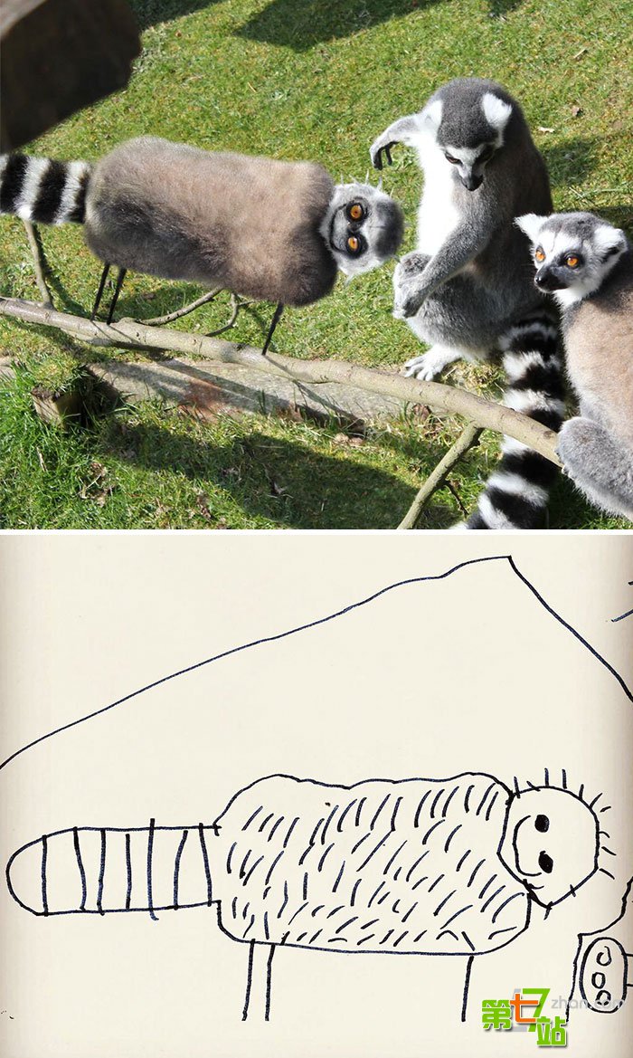 确定不是毁童年？父亲神还原6岁儿子绘画作品